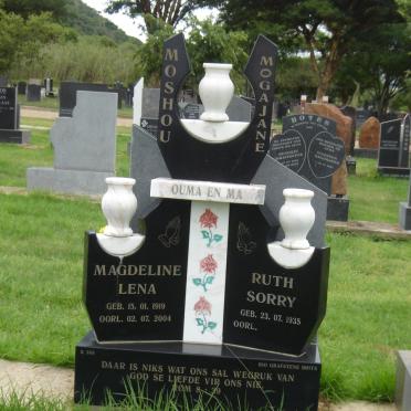MOSHOU Magdeline Lena 1919-2004 :: MOGAJANE Ruth Sorry 1935-
