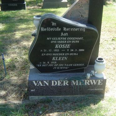 MERWE Kosie, van der 1923-2004 &amp; Klein 1928-