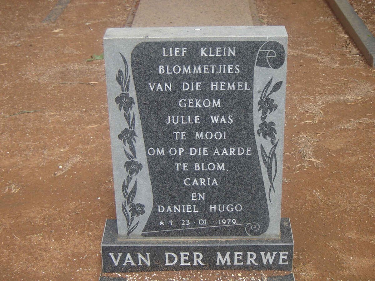 MERWE Caria, van der 1979-1979 :: VAN DER MERWE Daniel Hugo 1979-1979