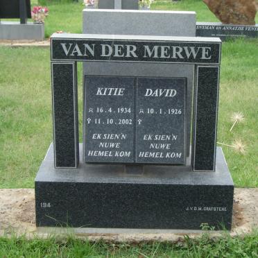 MERWE David, van der 1926-  &amp; Kitie 1934-2002