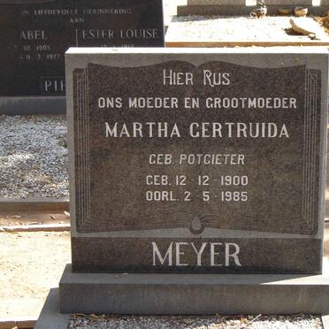 MEYER Martha Gertruida nee POTGIETER 1900-1985