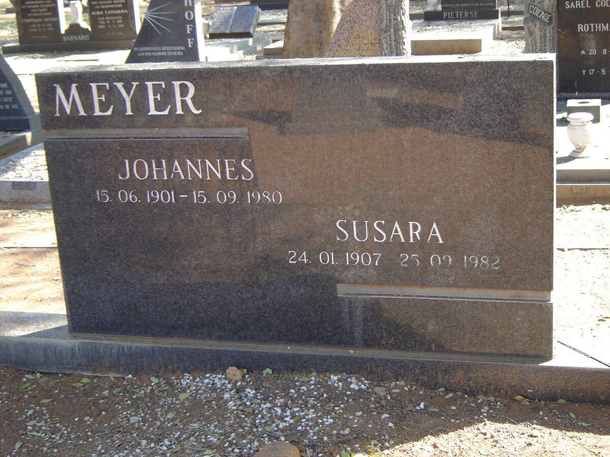 MEYER Johannes 1901-1980 & Susara 1907-1982