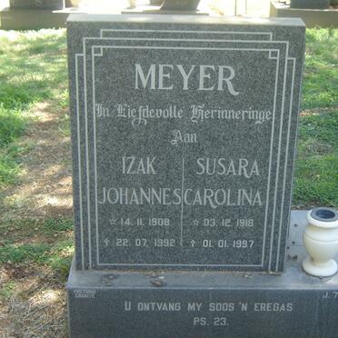 MEYER Izak Johannes 1908-1992 &amp; Susara Carolina 1918-1997