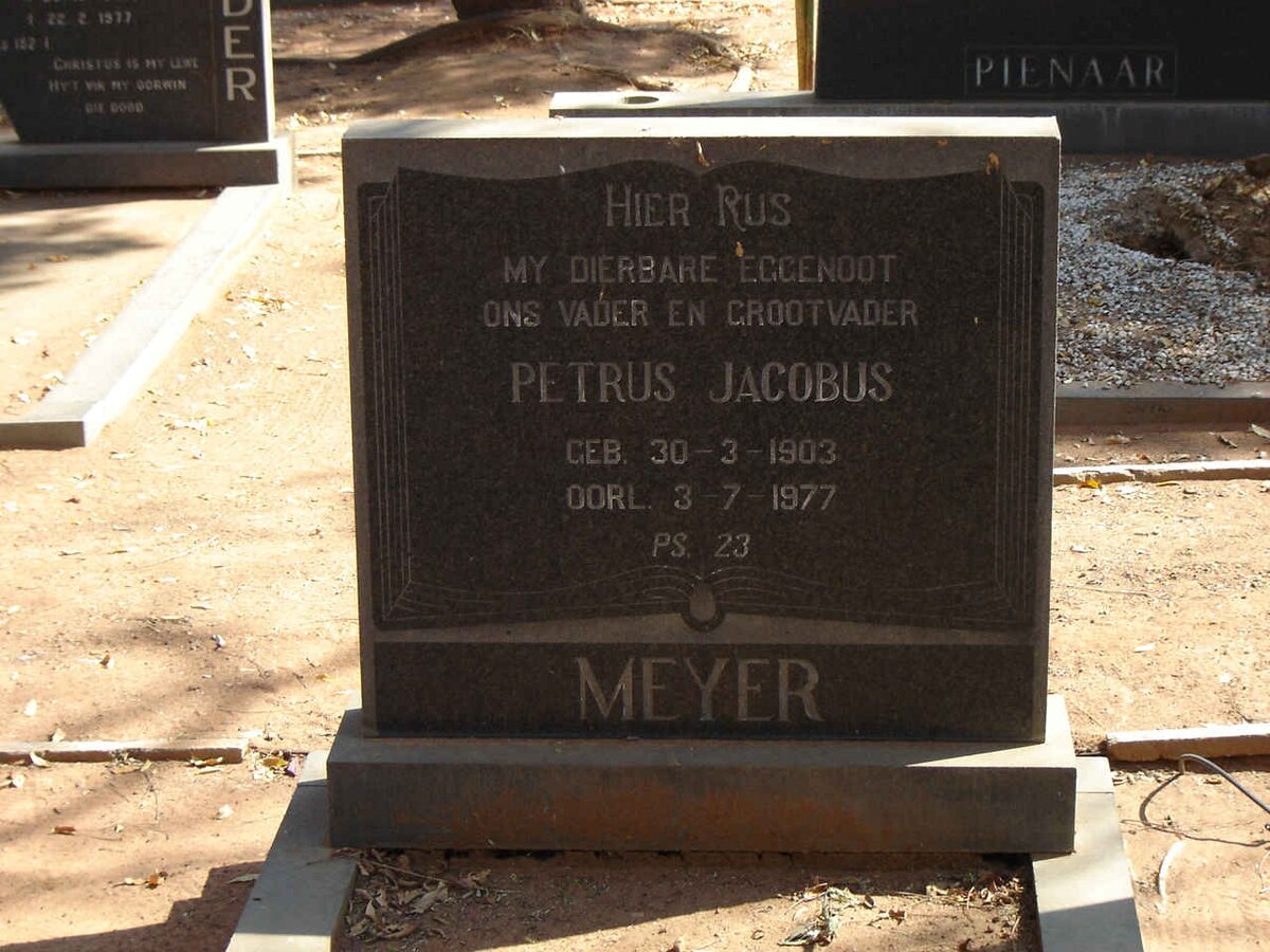 MEYER Petrus Jacobus 1903-1977