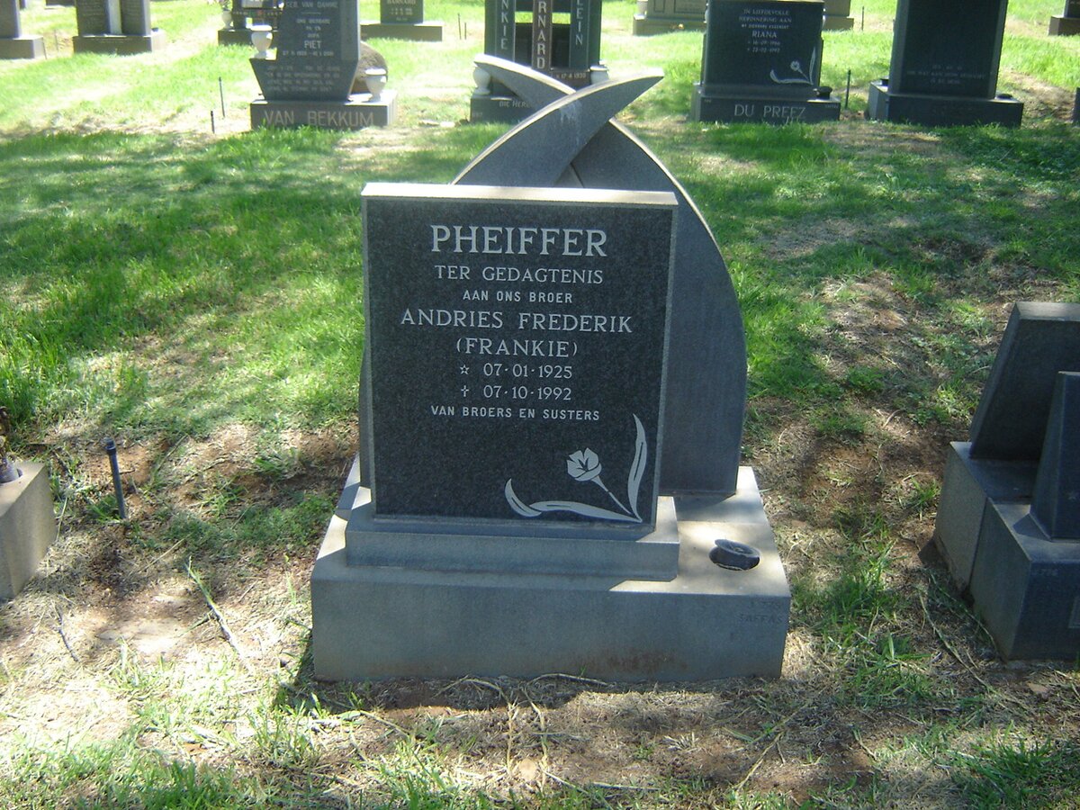 PHEIFFER Andries Frederik 1925-1992