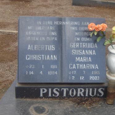 PISTORIUS Albertus Christiaan 1911-1984 &amp; Gertruida Susanna Maria Catharina 1915-2003