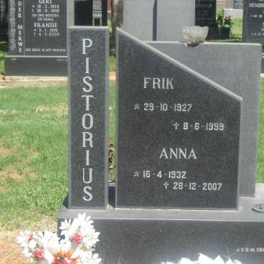 PISTORIUS Frik 1927-1999 &amp; Anna 1932-2007