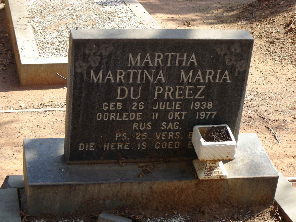 PREEZ Martha Martina Maria, du 1938-1977