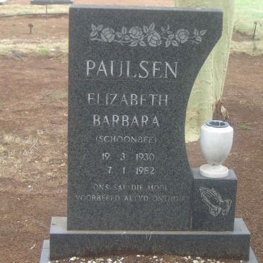 PAULSEN Elizabeth Barbara nee SCHOONBEE 1930-1982