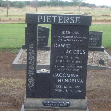 PIETERSE Dawid Jacobus 1918-1984 &amp; Jacomina Hendrina 1922-1995