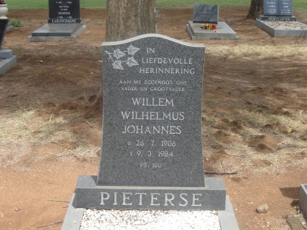 PIETERSE Willem Wilhelmus Johannes 1906-1984