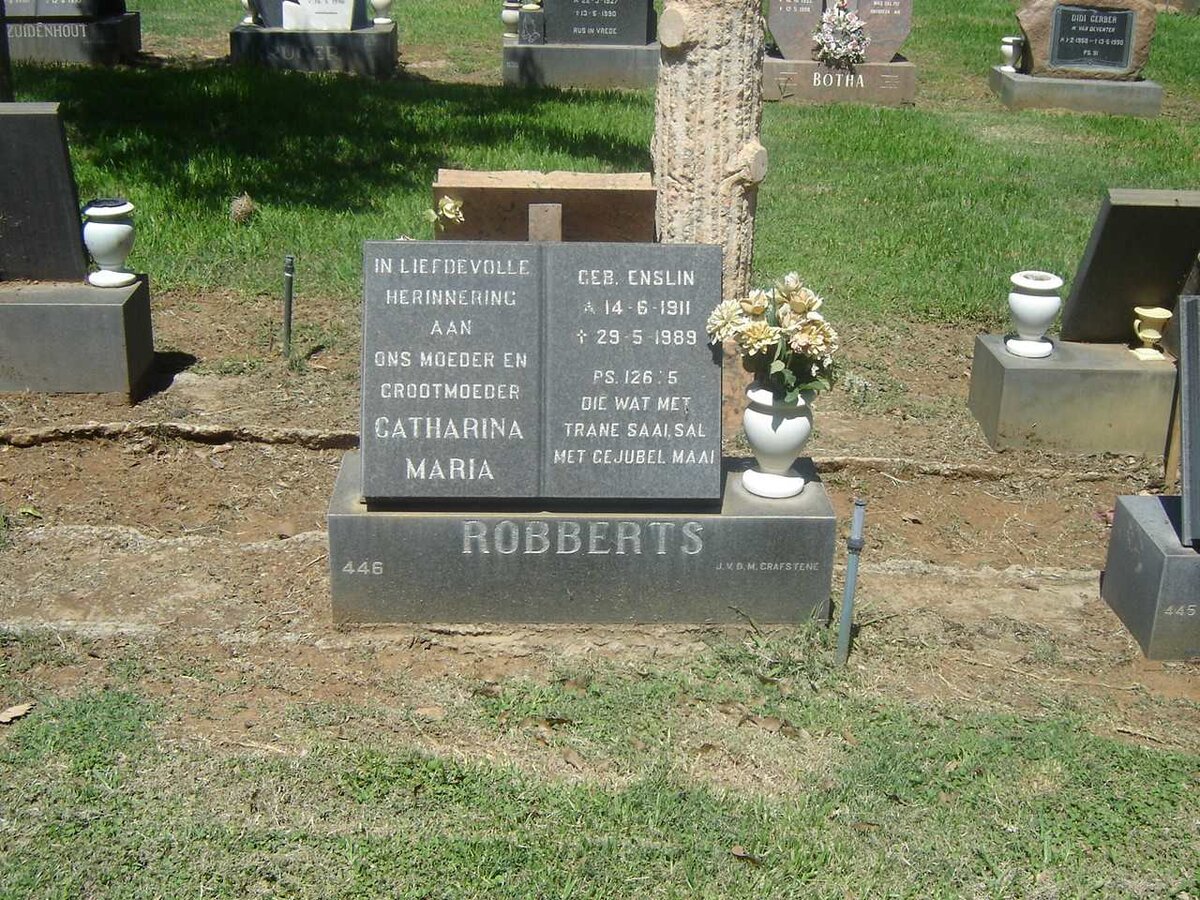 ROBBERTS Catharina Maria nee ENSLIN 1911-1989