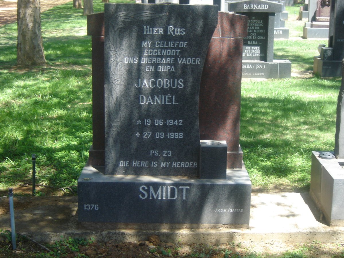 SMIDT Jacobus Daniel 1942-1998