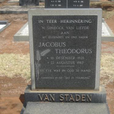 STADEN Jacobus Theodorus, van 1928-1983