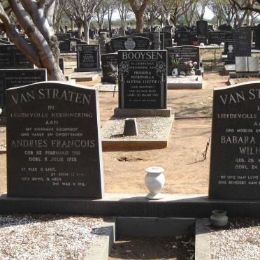 STRATEN Andries Francois, van 1912-1978 & Babara Wilhelmiena 1913-1983