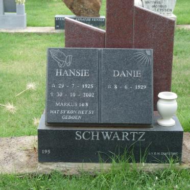 SCHWARTZ Hansie 1925-2002 &amp; Danie 1929-