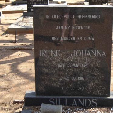 SILLANDS Irene Johanna nee SCHAFFER 1916-1978