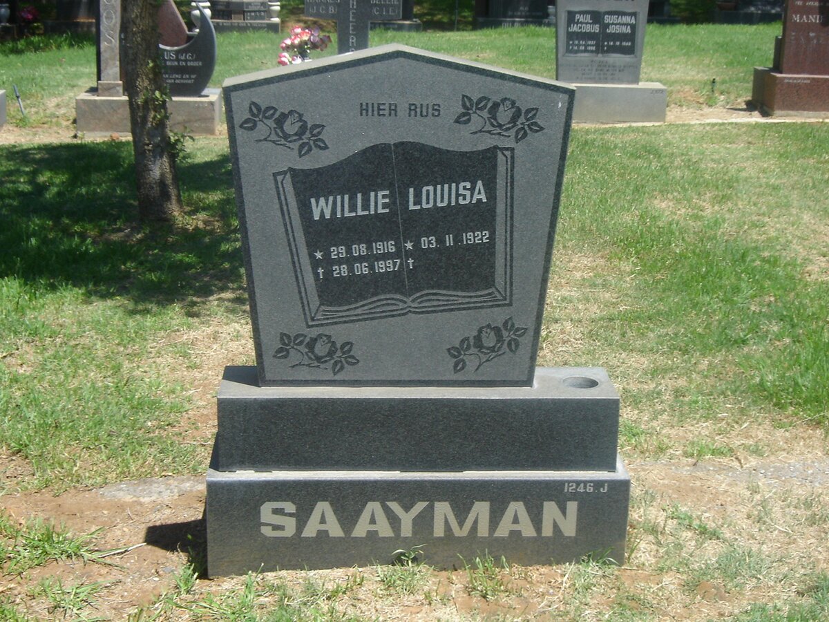 SAAYMAN Willie 1916-1997 &amp; Louisa 1922-