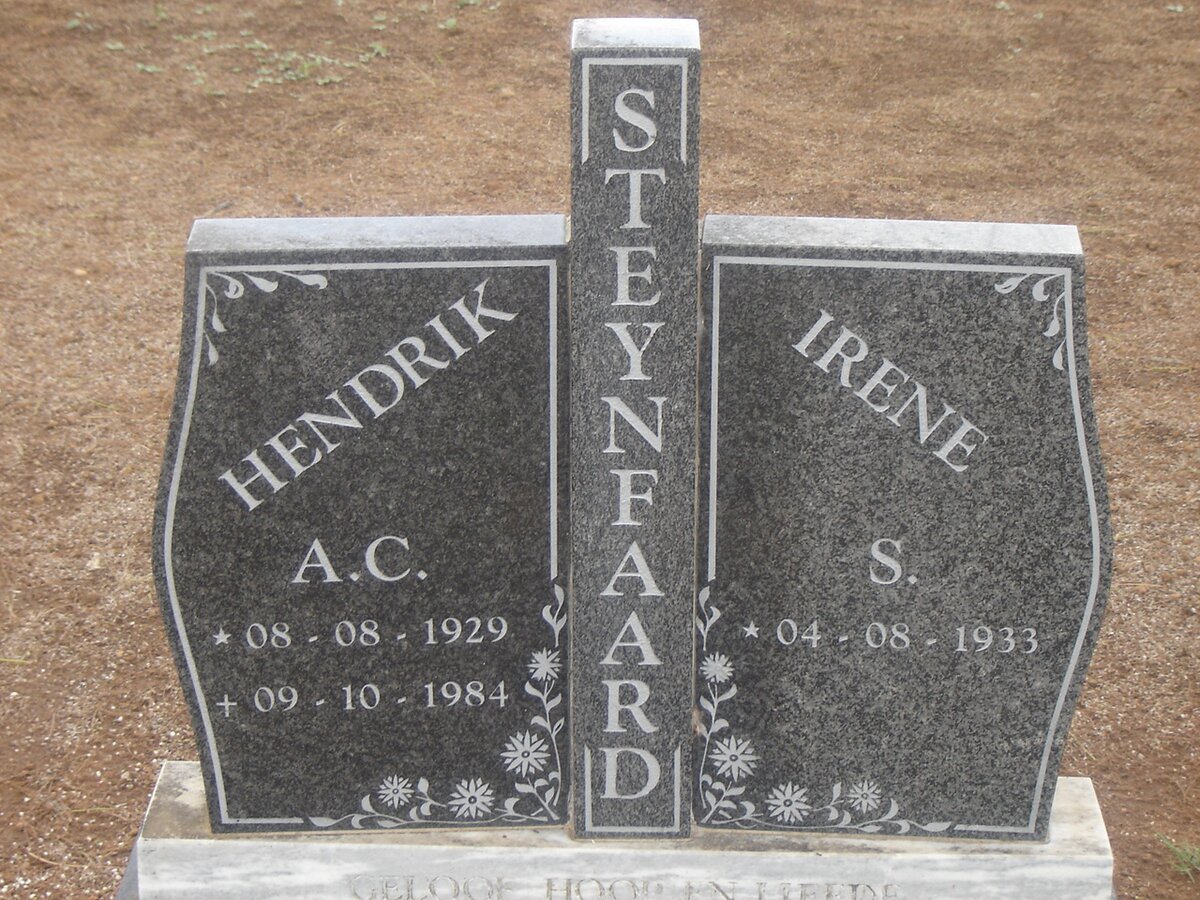 STEYNFAARD Hendrik A.C. 1929-1984 &amp; Irene S. 1933-