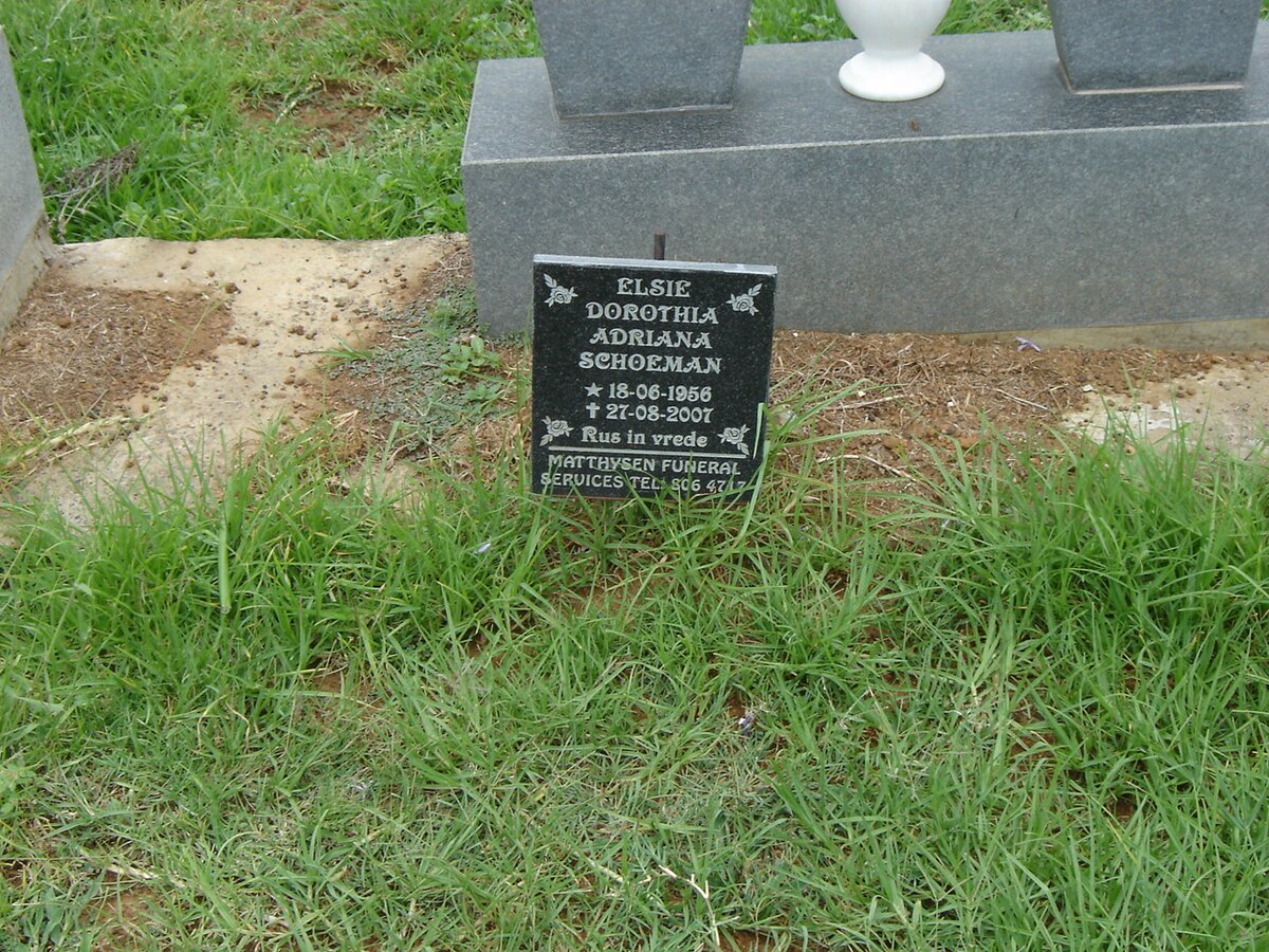 SCHOEMAN Elsie Dorothia Adriana 1956-2007