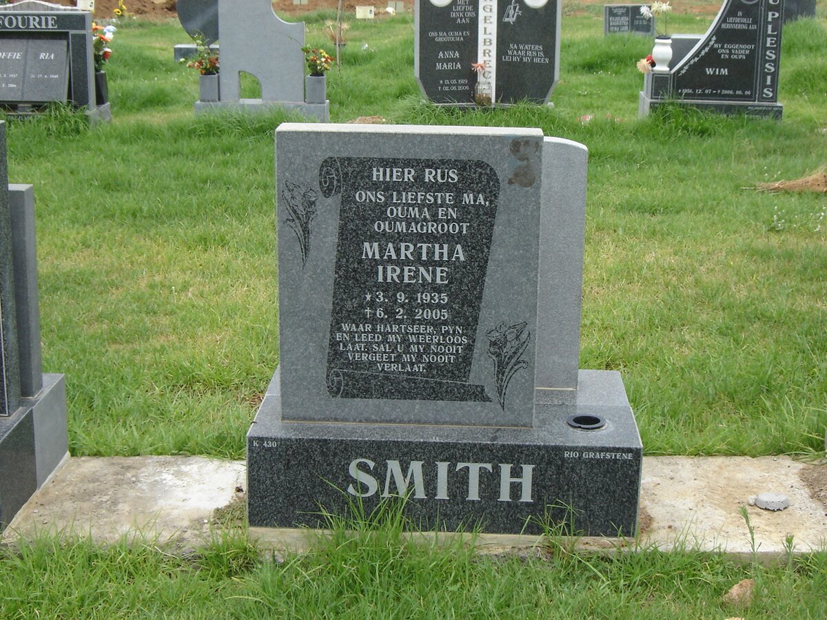 SMITH Martha Irene 1935-2005