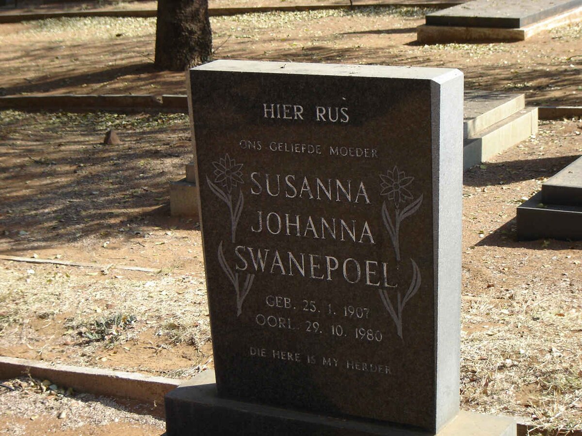 SWANEPOEL Susanna Johanna 1907-1980