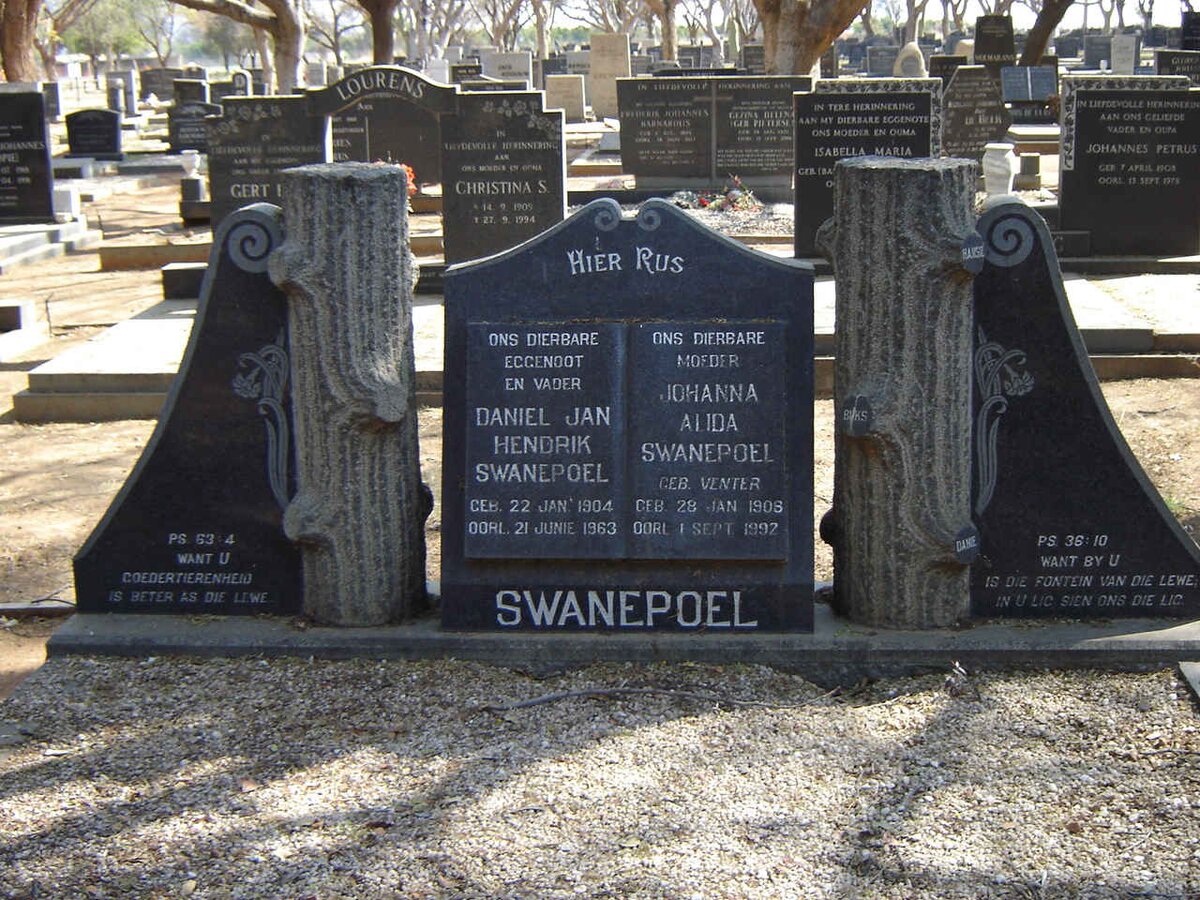 SWANEPOEL Daniel Jan Hendrik 1904-1963 & Johanna Alida VENTER 190?-1982