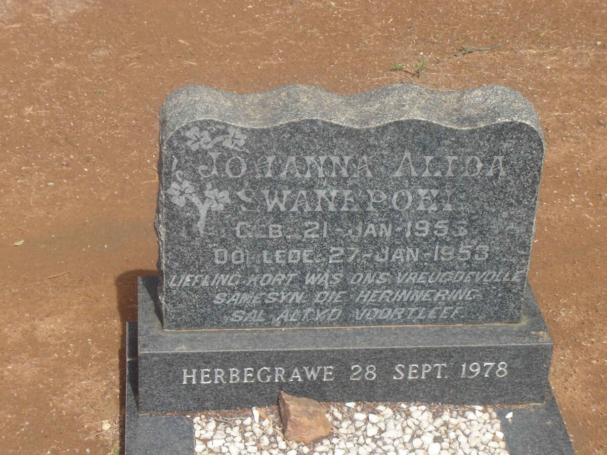 SWANEPOEL Johanna Alida 1953-1953