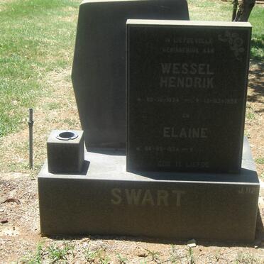 SWART Wessel Hendrik 1934-1996 &amp; Elaine 1934-