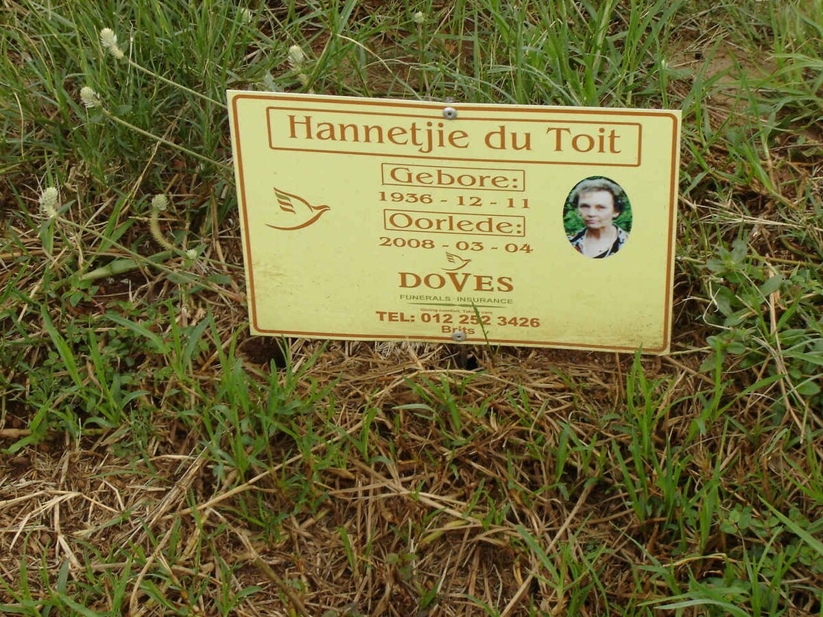 TOIT Hannetjie, du 1936-2008