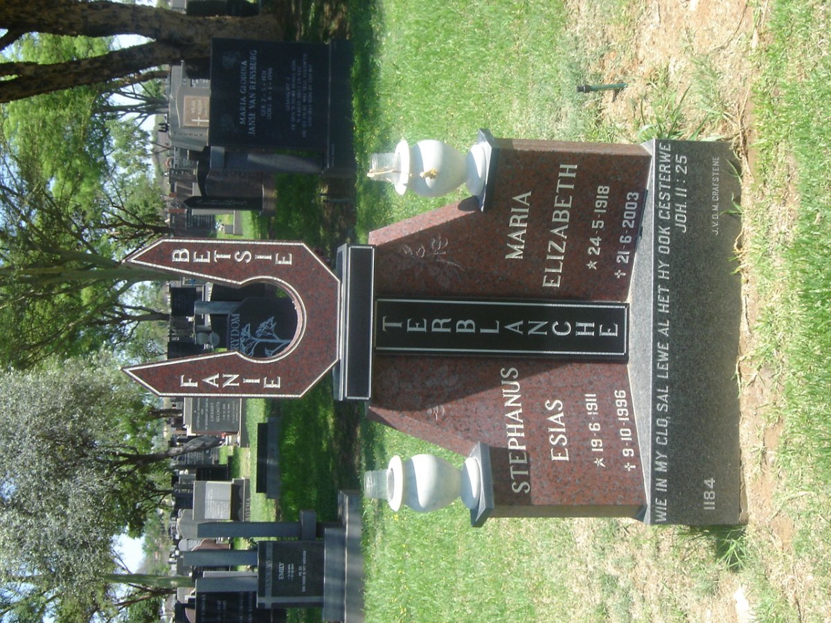 TERBLANCHE Stephans Esias 1911-1996 &amp; Maria Elizabeth 1918-2003