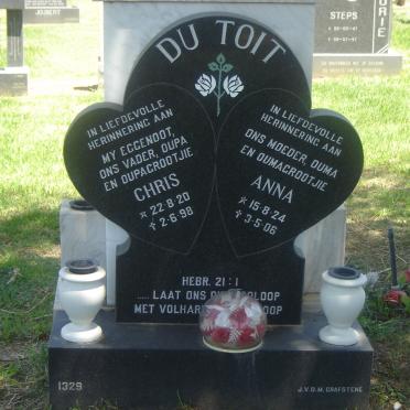 TOIT Chris, du 1920-1998 &amp; Anna 1924-2006