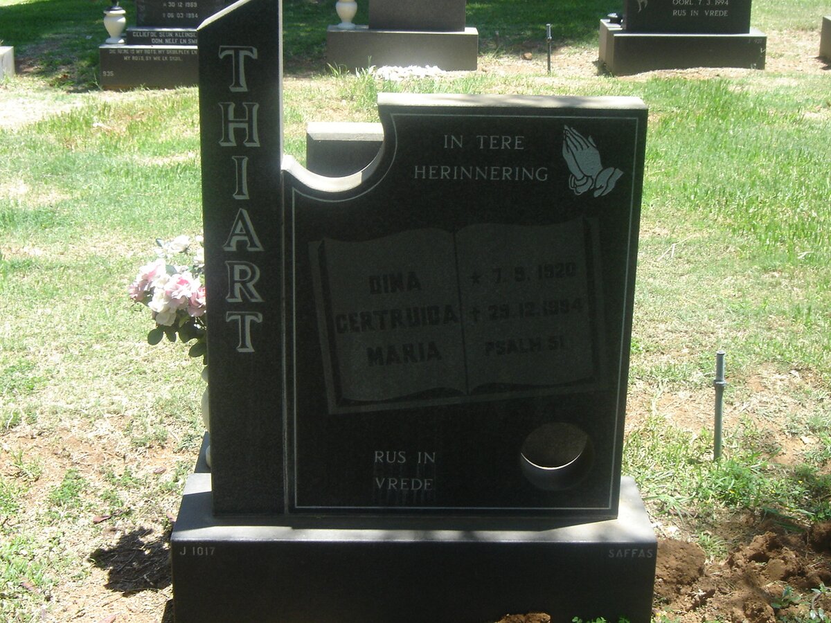 THIART Dina Gertruida Maria 1920-1994