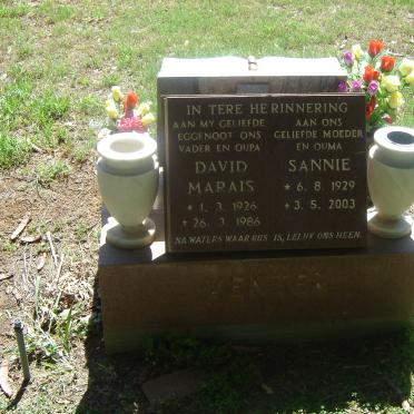 VENTER David Marais 1926-1986 &amp; Sannie 1929-2003