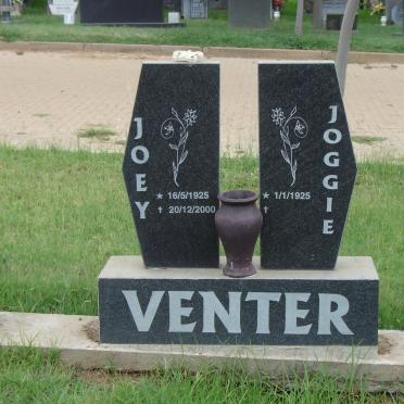 VENTER Joggie 1925- &amp; Joey 1925-2000