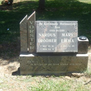 VORSTER Nardus Droomer 1932-1994 &amp; Mary Emma 1932-