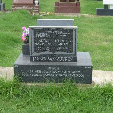 VUUREN Lodewikus Willem, Jansen van 1949-  &amp; Alida Magdalena 1955-2004