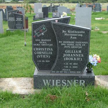 WIESNER Gilliam Johannes 1933-2003 &amp; Christina Cornelia 1938-