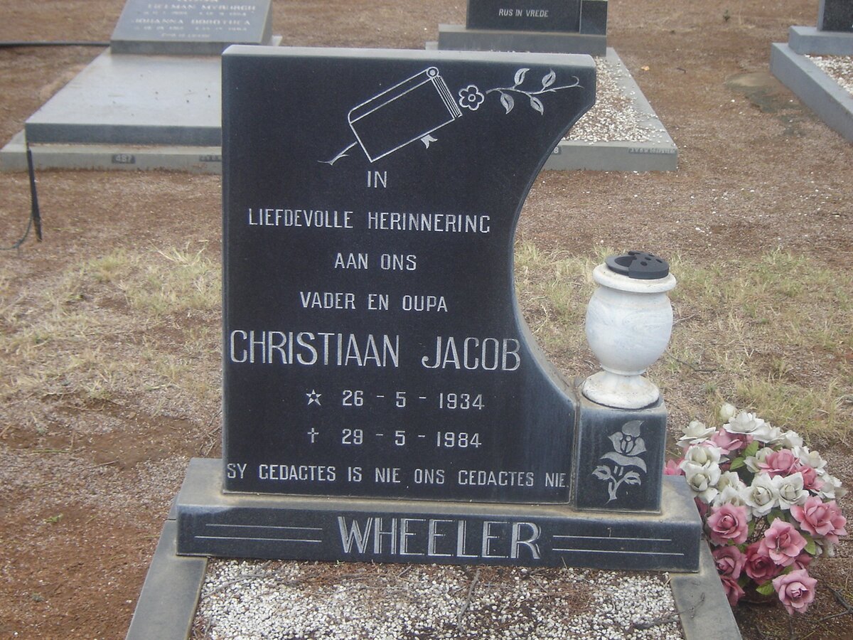 WHEELER Christiaan Jacob 1934-1984