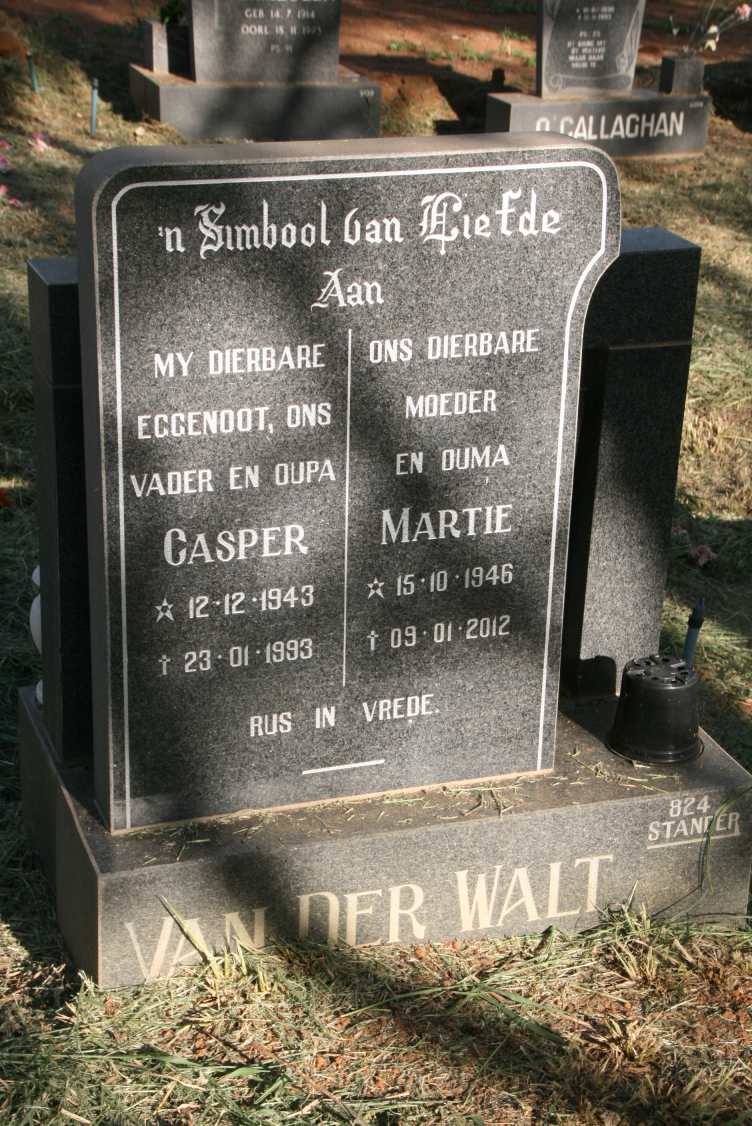 WALT Casper, van der 1943-1993 & Martie 1946-2012