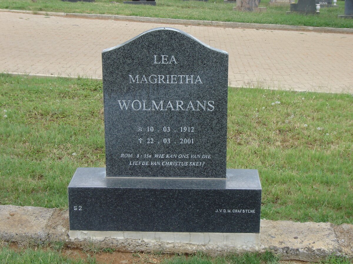 WOLMARANS Lea Magrietha 1912-2001