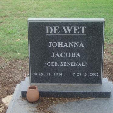 WET Johanna Jacoba, de nee SENEKAL 1914-2005