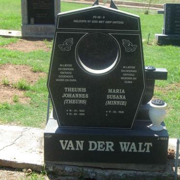 WALT Theunis Johannes, van der 1922-1999 &amp; Maria Susana 1926-