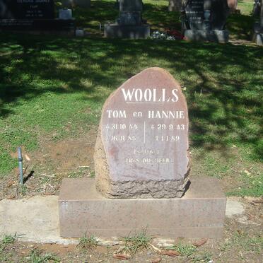 WOOLLS Tom 1944-1985 &amp; Hannie 1943-1989