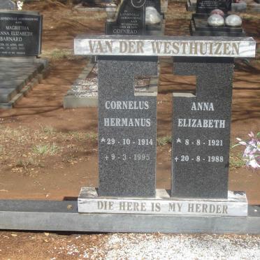 WESTHUIZEN Cornelus Hermanus, van der 1914-1995 & Anna Elizabeth 1921-1988