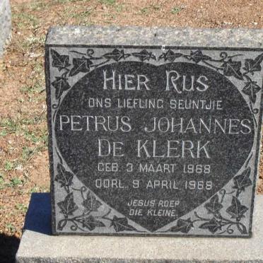 KLERK Petrus Johannes, de 1968-1968