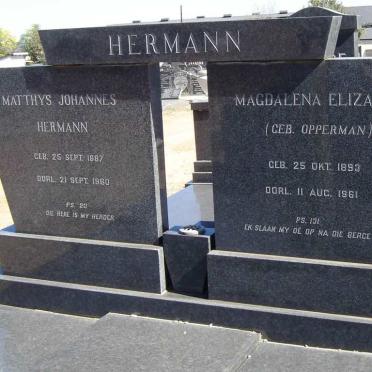 HERMANN Matthys Johannes 1887-1960 &amp; Magdalena Elizabeth OPPERMAN 1893-1961