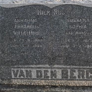 BERG Abraham Gerhardus Wilhelmus, van den 18??-19?? &amp; Susanna Sophia 1879-1961