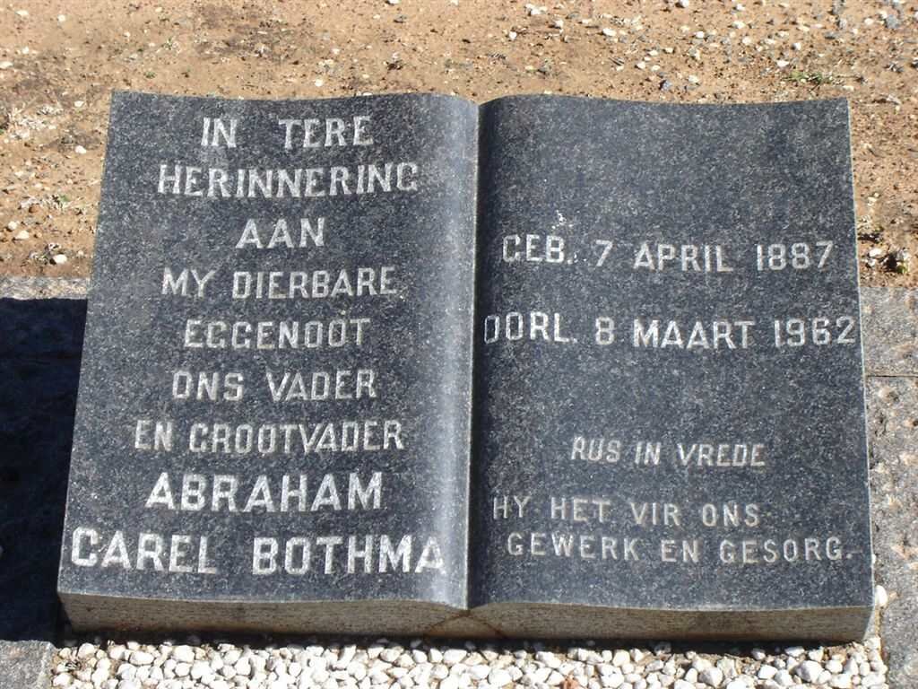 BOTHMA Abraham Carel 1887-1962