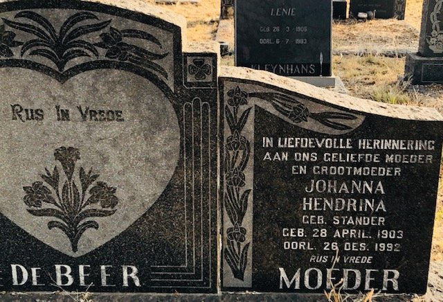BEER Johannes Nicolaas Rudolph, de 1902-1958 &amp; Johanna Hendrina STANDER 1903-1992
